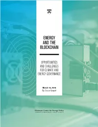Energy and the Blockchain