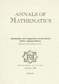 Optimality and Uniqueness of the Leech Lattice Among Lattices