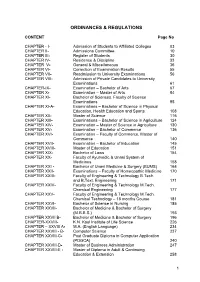 Ordinance Or Regulation in Force for the Time Being in the University