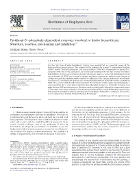 Phosphate-Dependent Enzymes Involved in Biotin Biosynthesis: Structure, Reaction Mechanism and Inhibition☆