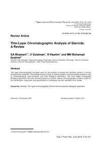 Thin-Layer Chromatographic Analysis of Steroids: a Review