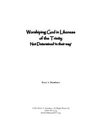 Worshiping God in Likeness of the Trinity Not Determined ‘In Their Way’