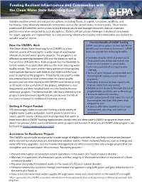 Funding Resilient Infrastructure and Communities with the CWSRF