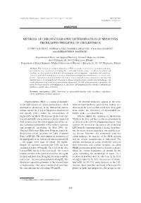 Methods of Chromatographic Determination of Medicines Decreasing the Level of Cholesterol