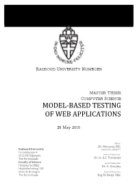 Model-Based Testing of Web Applications