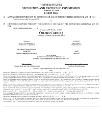 Owens Corning (Exact Name of Registrant As Specified in Its Charter)