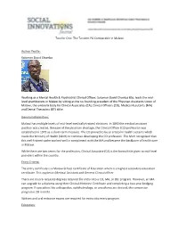 Solomon David Chomba Working As a Mental