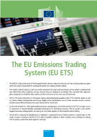 The EU Emissions Trading System (EU ETS)