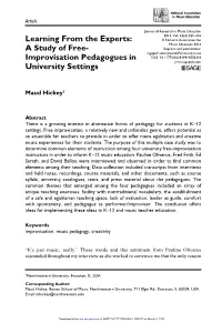 A Study of Free- Improvisation Pedagogues in University Settings