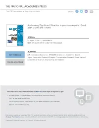 Addressing Significant Weather Impacts on Airports: Quick Start Guide and Toolkit