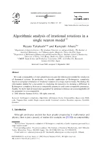 Algorithmic Analysis of Irrational Rotations in a Single Neuron Model$