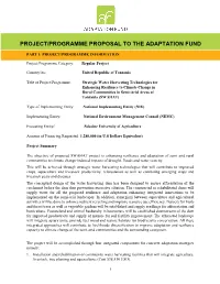 Project/Programme Proposal to the Adaptation Fund