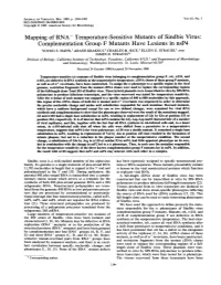 Temperature-Sensitive Mutants of Sindbis Virus: Complementation Group F Mutants Have Lesions in Nsp4 YOUNG S