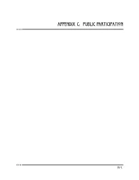 Appendix C: Public Participation