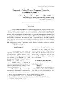 Comparative Study of Scented Compound Extraction from Plumeria Obtusa L
