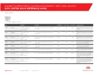 EQUINIX INTERNATIONAL BUSINESS EXCHANGE™ (IBX®) and Xscale™ DATA CENTER QUICK REFERENCE GUIDE