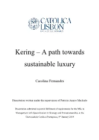 Kering – a Path Towards Sustainable Luxury