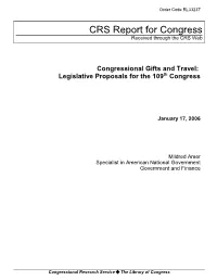 Legislative Proposals for the 109Th Congress