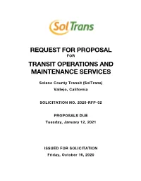 Request for Proposal for Transit Operations and Maintenance Services
