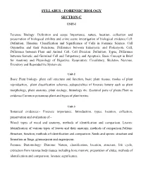 Syllabus - Forensic Biology Section-C