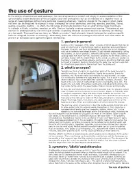 The Use of Gesture in Architecture