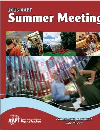 2015 AAPT Summer Meeting