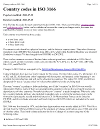 Country Codes in ISO 3166 Page 1 of 10 Country Codes in ISO 3166
