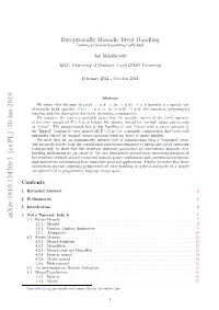 Exceptionally Monadic Error Handling