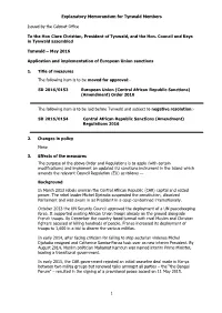 Explanatory Memorandum for Tynwald Members