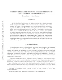 Modeling the Nearly Isotropic Comet Population in Anticipation of Lsst Observations