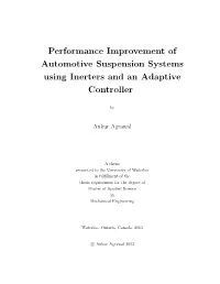 Performance Improvement of Automotive Suspension Systems Using Inerters and an Adaptive Controller