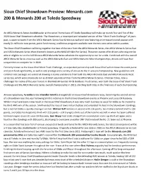 Sioux Chief Showdown Preview: Menards.Com 200 & Menards 200 at Toledo Speedway