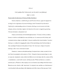The Narrative Theology of Stanley Hauerwas”