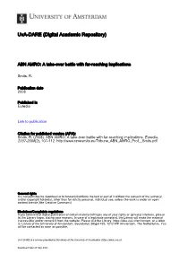 ABN AMRO: a Take-Over Battle with Far-Reaching Implications