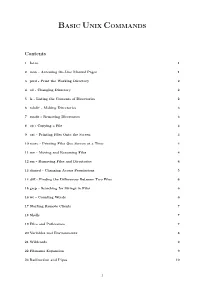 Basic Unix Commands