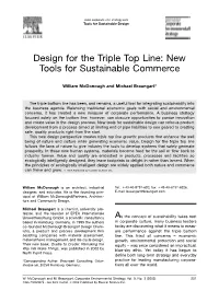 Design for the Triple Top Line: New Tools for Sustainable Commerce