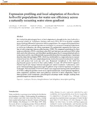 Expression Profiling and Local Adaptation of Boechera Holboellii
