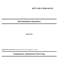 (FM 3-90.15) Site Exploitation Operations
