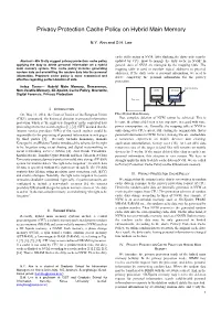 Privacy Protection Cache Policy on Hybrid Main Memory