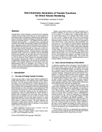 Semi-Automatic Generation of Transfer Functions for Direct Volume Rendering