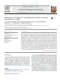 Spectrometric Techniques for Elemental Profile Analysis Associated with Bitter Pit in Apples