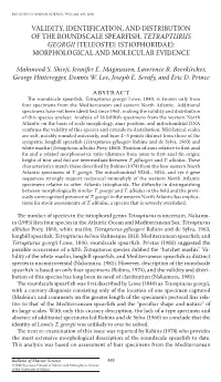 Validity, Identification, and Distribution of the Roundscale Spearfish, &lt;I&gt;Tetrapturus Georgii&lt;/I&gt; (Teleostei: Istio