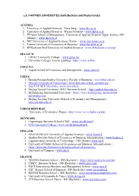 1.6. PARTNER UNIVERSITIES (Both Bachelor and Master Levels)