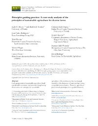 A Case Study Analysis of the Principles of Sustainable Agriculture for Diverse Farms
