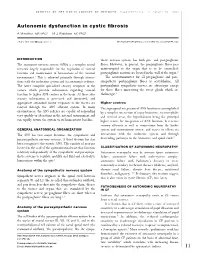 Autonomic Dysfunction in Cystic Fibrosis
