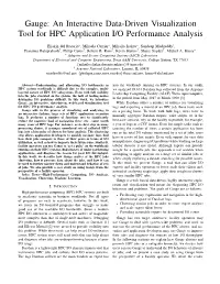 Gauge: an Interactive Data-Driven Visualization Tool for HPC Application I/O Performance Analysis
