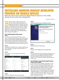 Installing Android Nougat Developer Preview on Mobile Devices