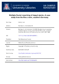 Multiple Fluvial Reworking of Impact Ejecta—A Case Study from the Ries Crater, Southern Germany