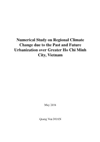 Numerical Study on Regional Climate Change Due to the Past and Future Urbanization Over Greater Ho Chi Minh City, Vietnam