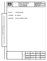 Purchase Specification of IP PA System for Yadadri 5X800mw